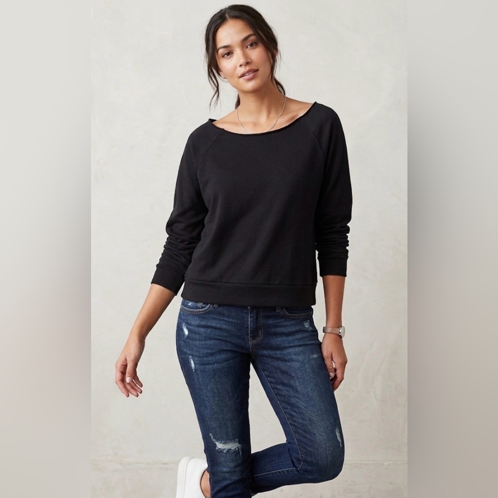 Next Level Apparel -  Black Crewneck Pullover Lightweight Boatneck Sweater